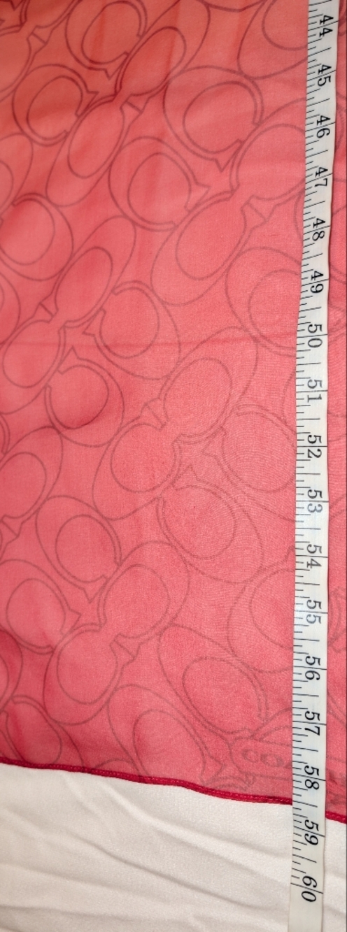 Coach Silk Ombre Sheer Scarf Y2K Red Multi EUC - Picture 4 of 5